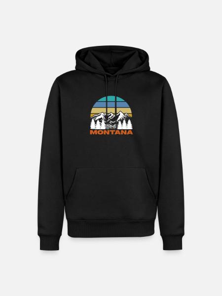 Montana - Männer Premium Bio Hoodie - Schwarz