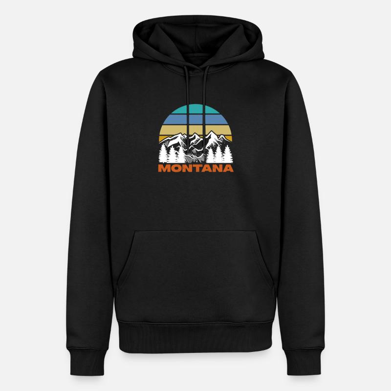 Montana - Männer Premium Bio Hoodie - Schwarz