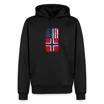 Norwegen Amerika Skandinavien Norweger Geschenk - Männer Premium Bio Hoodie - Schwarz - Vorne - Nico (187cm)