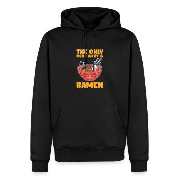 Ramen - Männer Premium Bio Hoodie - Schwarz - Vorne - Nico (187cm)