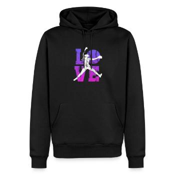 Softball - Sweat à capuche Premium bio Homme - noir - Devant - Nico (187cm)