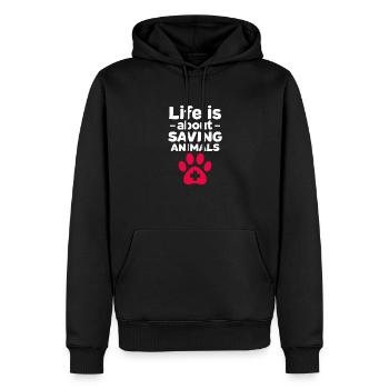 Tierarzt - Männer Premium Bio Hoodie - Schwarz - Vorne - Nico (187cm)
