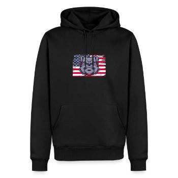 Bouledogue américain - Sweat à capuche Premium bio Homme - noir - Devant - Nico (187cm)