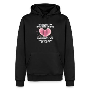 Bouledogue américain - Sweat à capuche Premium bio Homme - noir - Devant - Nico (187cm)