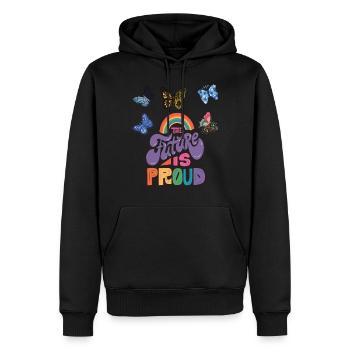 Papillon Arc-en-ciel Dicton de motivation avec Butterf - Sweat à capuche Premium bio Homme - noir - Devant - Nico (187cm)