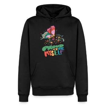 Citation de motivation de Butterfly Myself avec Butterfli - Sweat à capuche Premium bio Homme - noir - Devant - Nico (187cm)
