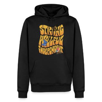 Dicton de motivation avec papillon et beurre mignon - Sweat à capuche Premium bio Homme - noir - Devant - Nico (187cm)