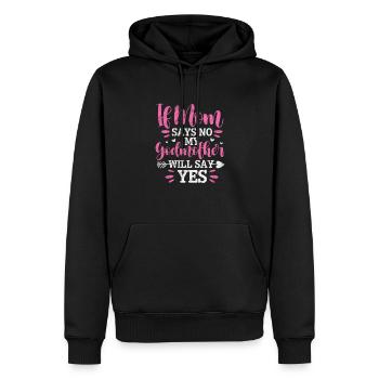 Marraine Tante Marraine Baptême Nièce Neveu Cadeau - Sweat à capuche Premium bio Homme - noir - Devant - Nico (187cm)
