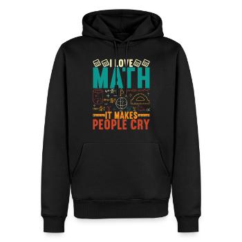 Mathe Mathelehrer - Männer Premium Bio Hoodie - Schwarz - Vorne - Nico (187cm)