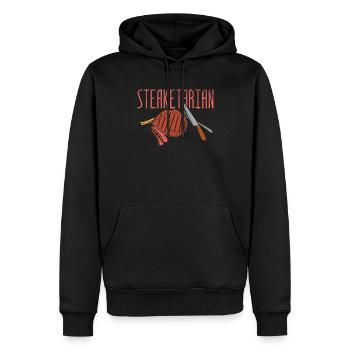 Rindersteak Bbq Steaketarischer Fleischesser - Männer Premium Bio Hoodie - Schwarz - Vorne - Nico (187cm)