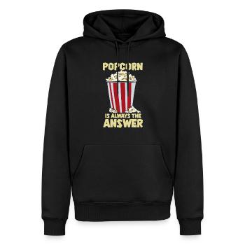 Popcorn est la réponse Soirée cinéma - Sweat à capuche Premium bio Homme - noir - Devant - Nico (187cm)
