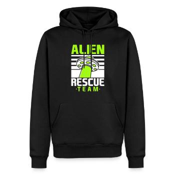 Außerirdisches Rettungsteam Ufo Space - Männer Premium Bio Hoodie - Schwarz - Vorne - Nico (187cm)