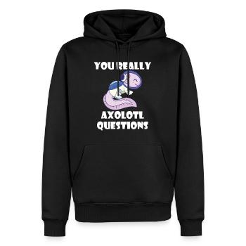 Astronaute Axolotl Drôle de galaxie-Système solaire-Ra - Sweat à capuche Premium bio Homme - noir - Devant - Nico (187cm)