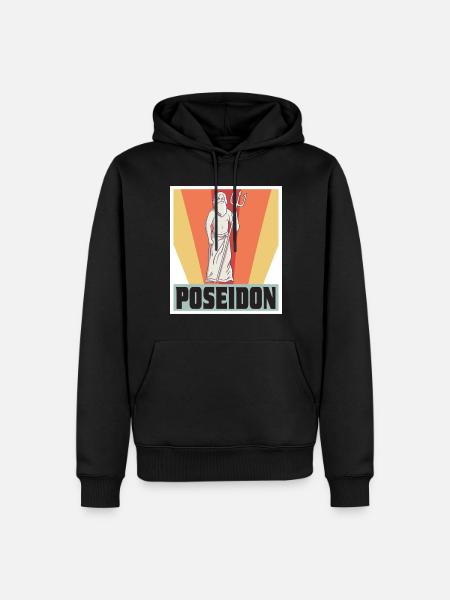 Poseidon Jumala Kreikkalainen mytologia Muinainen Griec - Premium luomulaatuinen miesten huppari - musta