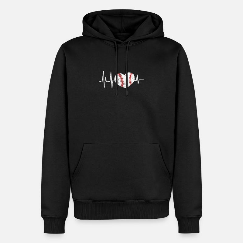 Softball - Männer Premium Bio Hoodie - Schwarz