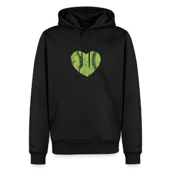 Softball - Männer Premium Bio Hoodie - Schwarz - Vorne - Nico (187cm)