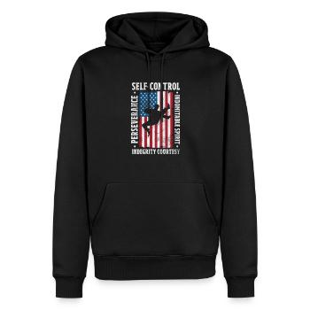 Taekwondo - Sweat à capuche Premium bio Homme - noir - Devant - Nico (187cm)
