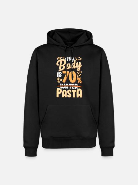 My body is 70% pasta - Men’s Premium Organic Hoodie - black