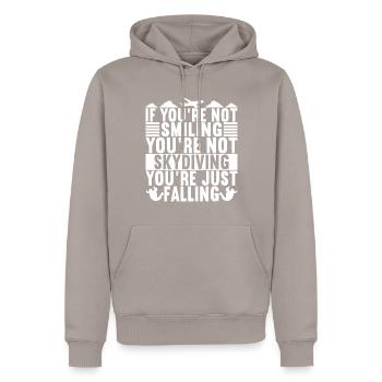 Parachute Parachutist - Men’s Premium Organic Hoodie - taupe - Front - Nico (187cm)
