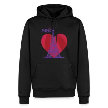 Liebes-Eiffelturm-Herz-Paris Frankreich-Andenken-f - Männer Premium Bio Hoodie - Schwarz - Vorne - Nico (187cm)