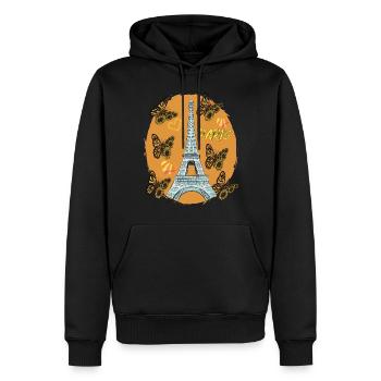 Liebe Paris Herzen Eiffelturm Schmetterling Frankr - Männer Premium Bio Hoodie - Schwarz - Vorne - Nico (187cm)