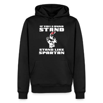 Sparta Boxständer Strong Gladiator Fitness Motivat - Männer Premium Bio Hoodie - Schwarz - Vorne - Nico (187cm)