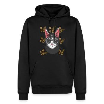 Cool Cat Tournesol Papillon Cat Lie - Sweat à capuche Premium bio Homme - noir - Devant - Nico (187cm)