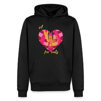 Bengal Cat Heart for Cats Kitten Cat Cat - Men’s Premium Organic Hoodie - black - Front - Nico (187cm)
