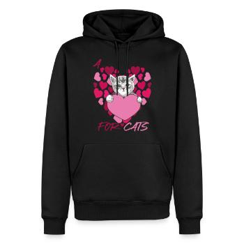 Cœurs pour chats Mignon chaton bébé avec cœur-Tom - Sweat à capuche Premium bio Homme - noir - Devant - Nico (187cm)