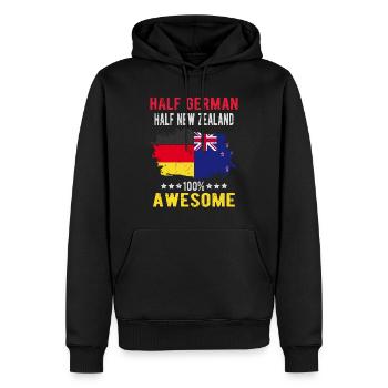 Moitié Allemands moitié Néo-Zélandais - Sweat à capuche Premium bio Homme - noir - Devant - Nico (187cm)