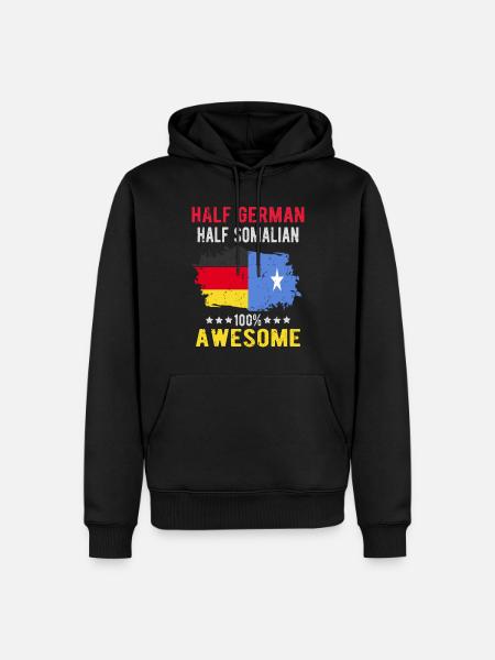 Half German half Somali - Men’s Premium Organic Hoodie - black