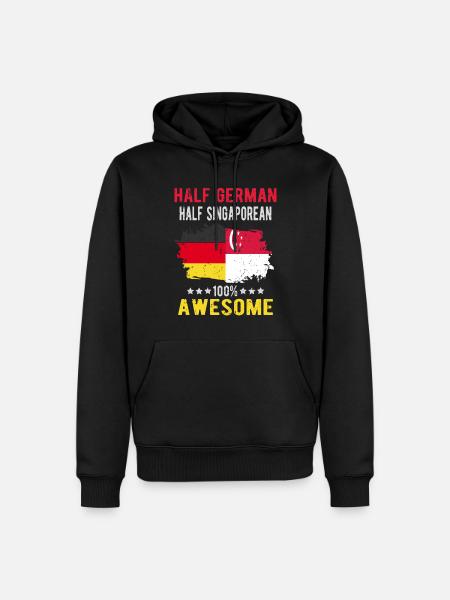 Half German half Singaporeans - Men’s Premium Organic Hoodie - black