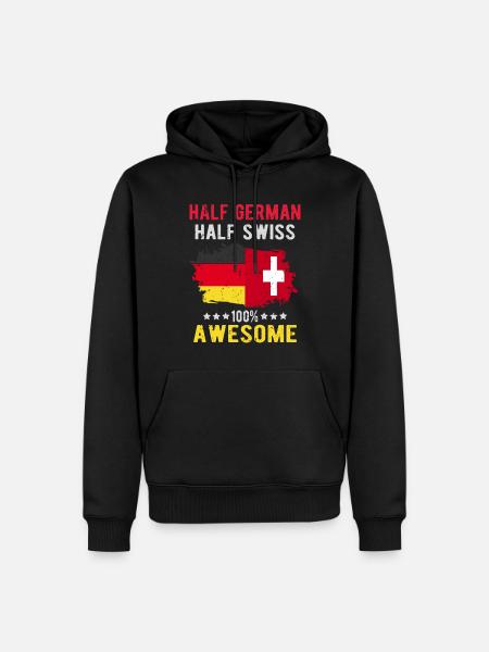 Half German half Swiss - Men’s Premium Organic Hoodie - black