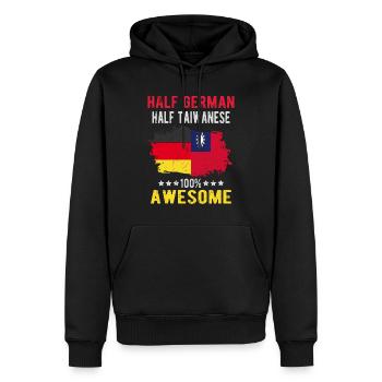 Moitié allemand moitié taïwanais - Sweat à capuche Premium bio Homme - noir - Devant - Nico (187cm)