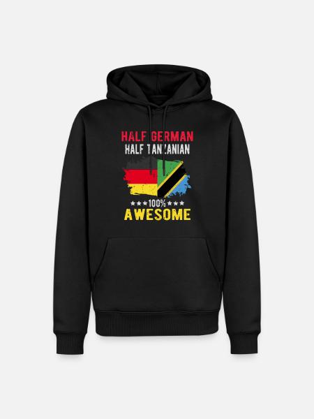 Half German half Tanzanian - Men’s Premium Organic Hoodie - black