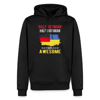Halb Deutsch Halb Ukrainer - Männer Premium Bio Hoodie - Schwarz - Vorne - Nico (187cm)