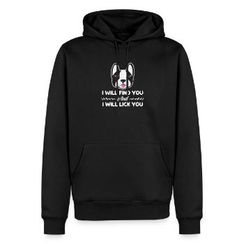 Boston Terrier Dog Dogs Dog Lovers Cadeau - Sweat à capuche Premium bio Homme - noir - Devant - Nico (187cm)