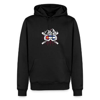 Colorado - Männer Premium Bio Hoodie - Schwarz - Vorne - Nico (187cm)