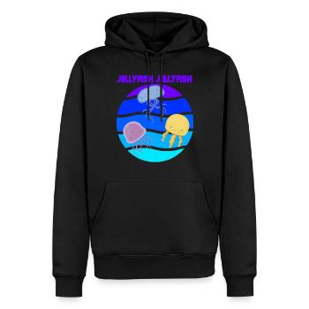 Qualle Meer Unterwasserwelt Ozean Tiere Fisch - Männer Premium Bio Hoodie - Schwarz - Vorne - Nico (187cm)