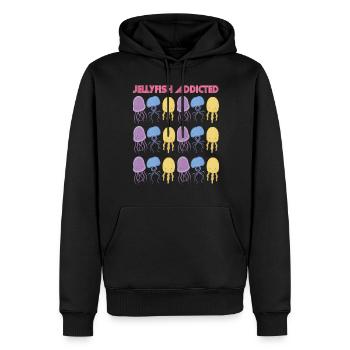Méduse Accro Mignon Poisson Mer Mer Vie Océan Sous Wa - Sweat à capuche Premium bio Homme - noir - Devant - Nico (187cm)