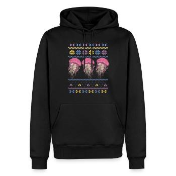 Méduses Pulls Moches Poissons Mer Mer Vie Océanique - Sweat à capuche Premium bio Homme - noir - Devant - Nico (187cm)