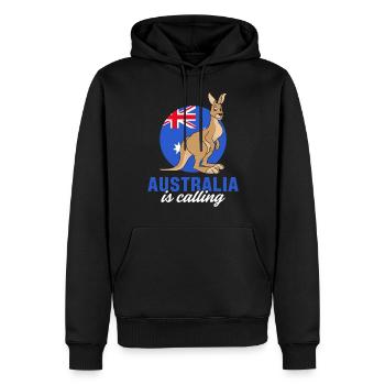 Kangaroo Australia appelle le drapeau de l’outback mignon K - Sweat à capuche Premium bio Homme - noir - Devant - Nico (187cm)