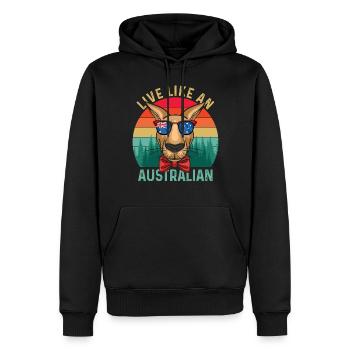 Cool Kangourou Australie Kangourous Rétro Arrière-pays - Sweat à capuche Premium bio Homme - noir - Devant - Nico (187cm)