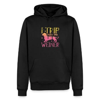 Teckel - Sweat à capuche Premium bio Homme - noir - Devant - Nico (187cm)