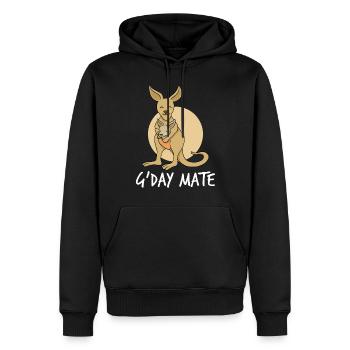 Niedliches Känguru G'day Mate Kängurus Australien - Männer Premium Bio Hoodie - Schwarz - Vorne - Nico (187cm)