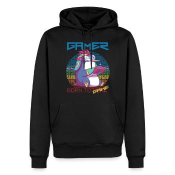 Gamer Cute Penguin Video Games Born To Gaming - Männer Premium Bio Hoodie - Schwarz - Vorne - Nico (187cm)