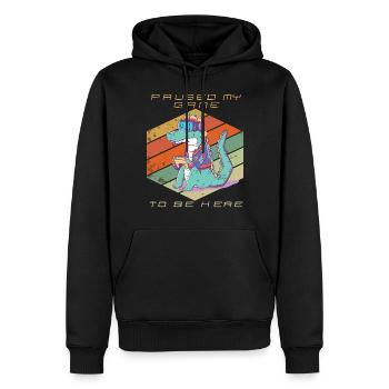 Video Games Gamer Paused My Game Retro Gaming Croc - Männer Premium Bio Hoodie - Schwarz - Vorne - Nico (187cm)