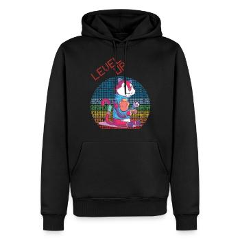 Level Up Gamer Video Games Retro Vintage Gaming Hi - Männer Premium Bio Hoodie - Schwarz - Vorne - Nico (187cm)