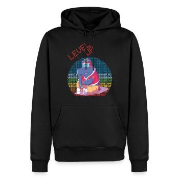Level Up Gamer Video Games Retro Vintage Gaming Wo - Männer Premium Bio Hoodie - Schwarz - Vorne - Nico (187cm)