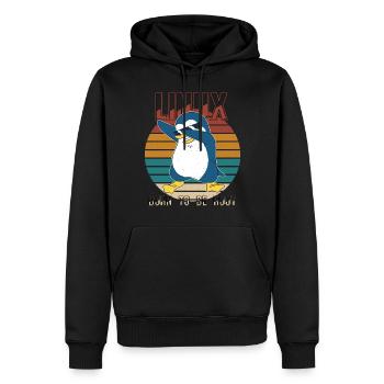 Linux Born To Be Root Cool Penguin Nerd Programmin - Männer Premium Bio Hoodie - Schwarz - Vorne - Nico (187cm)